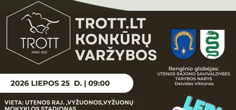 TROTT konkūrų varžybos Utenos rajone – nemokamai: praktinė informacija