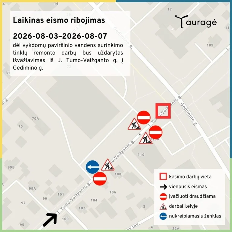 Vairuotojų Tauragėje laukia penkių dienų ribojimas
