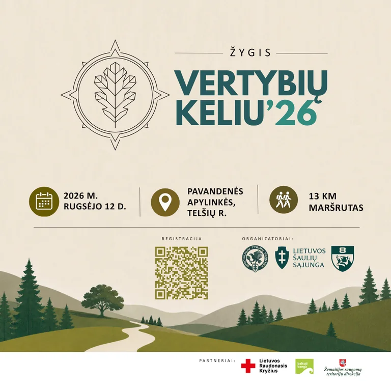 Jurbarko žygeiviams – nemokamas „Vertybių keliu’26“ Pavandenėje