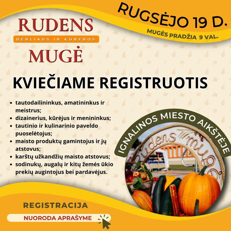 Rudens mugė Ignalinoje: kam atverta registracija?