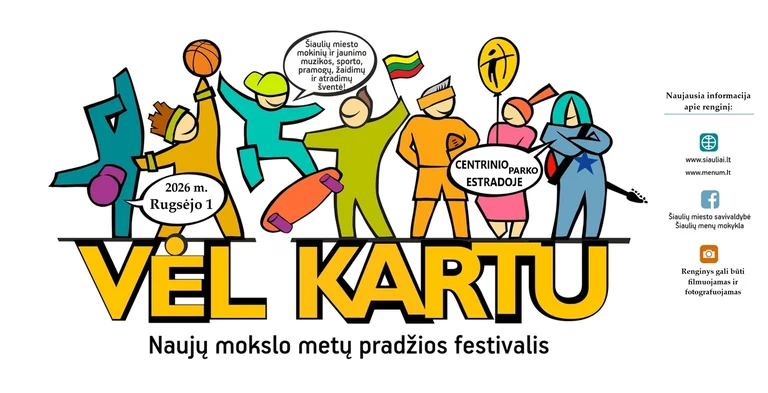Šiauliuose rugsėjo 1-ąją – nemokamas „Vėl kartu“