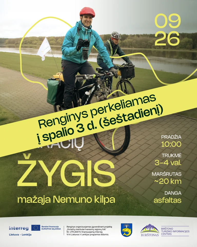 Dviračių žygis mažąja Nemuno kilpa Birštone – spalio 3 d.