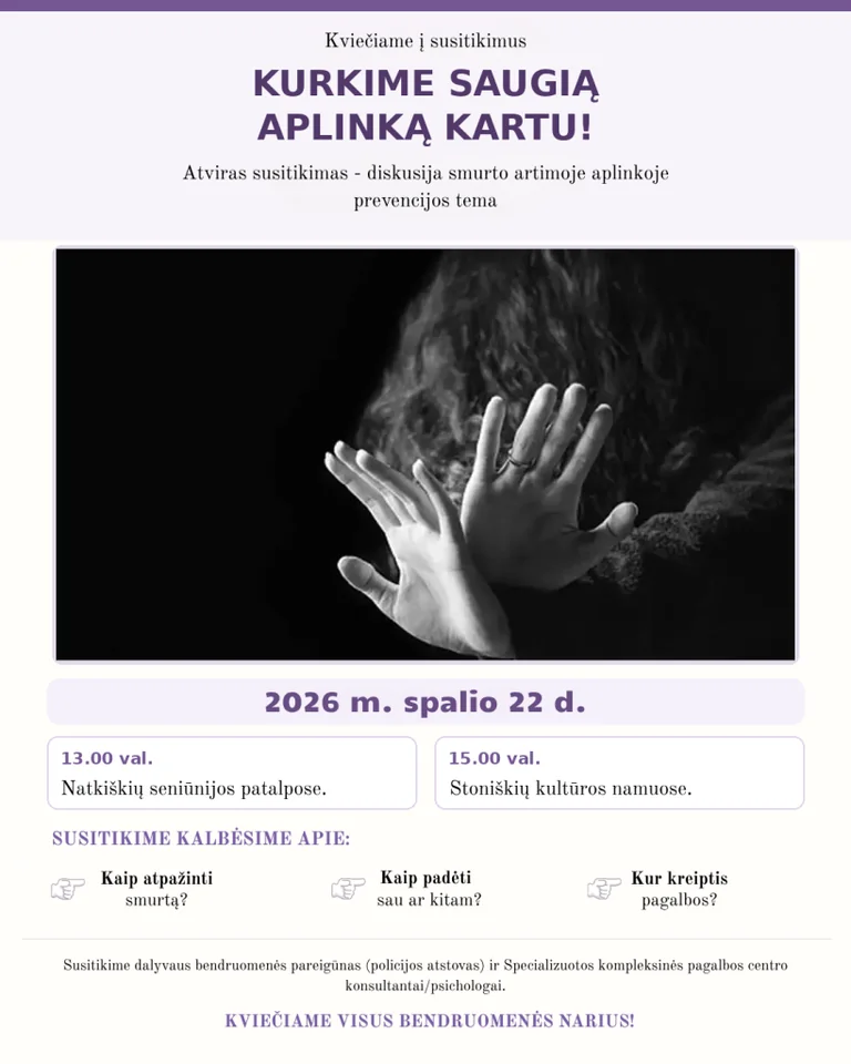 Natkiškiuose ir Stoniškiuose – diskusijos apie smurto atpažinimą